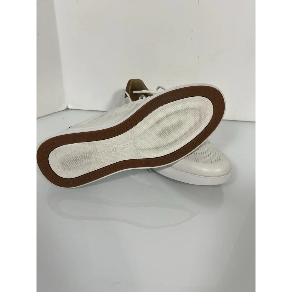 Johnston & Murphy Men's Size 11 Ackerson Plain Toe‎ White Leather Oxford Shoes
